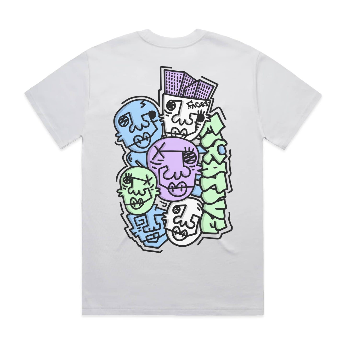 Facesorfaces Heavy T-Shirt (White)